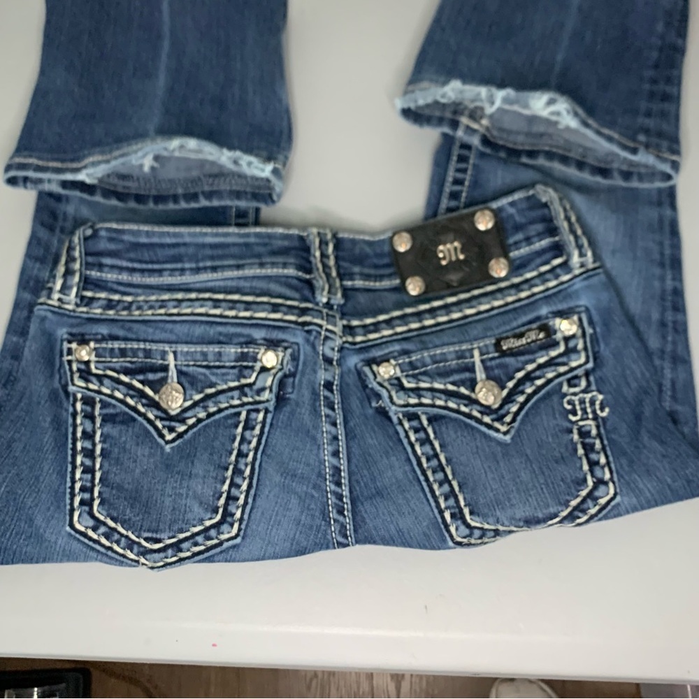 Miss Me Blue Embroidered Back Pocket Bootcut Jeans